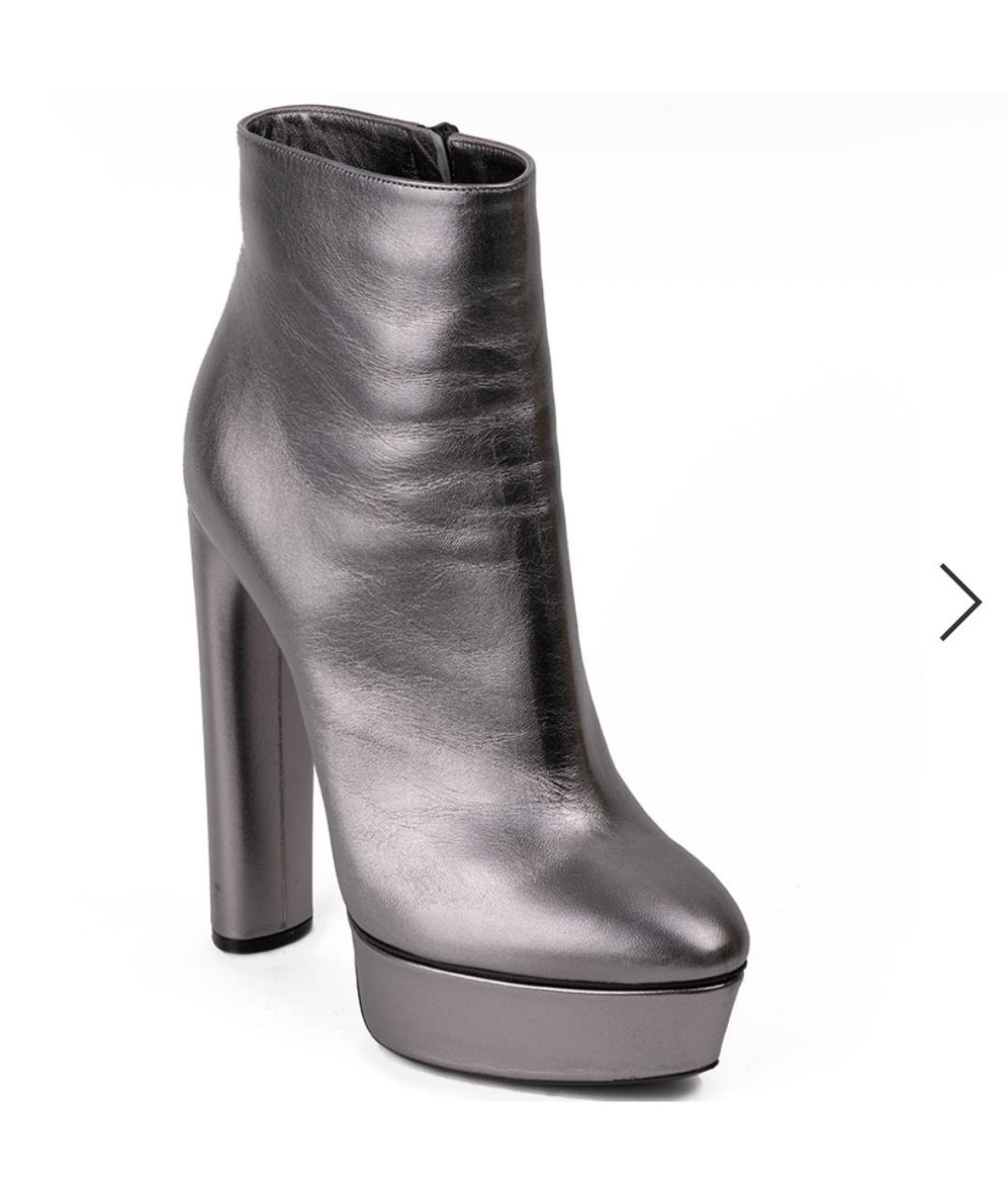 CASADEI Серебряные кожаные ботильоны, фото 2