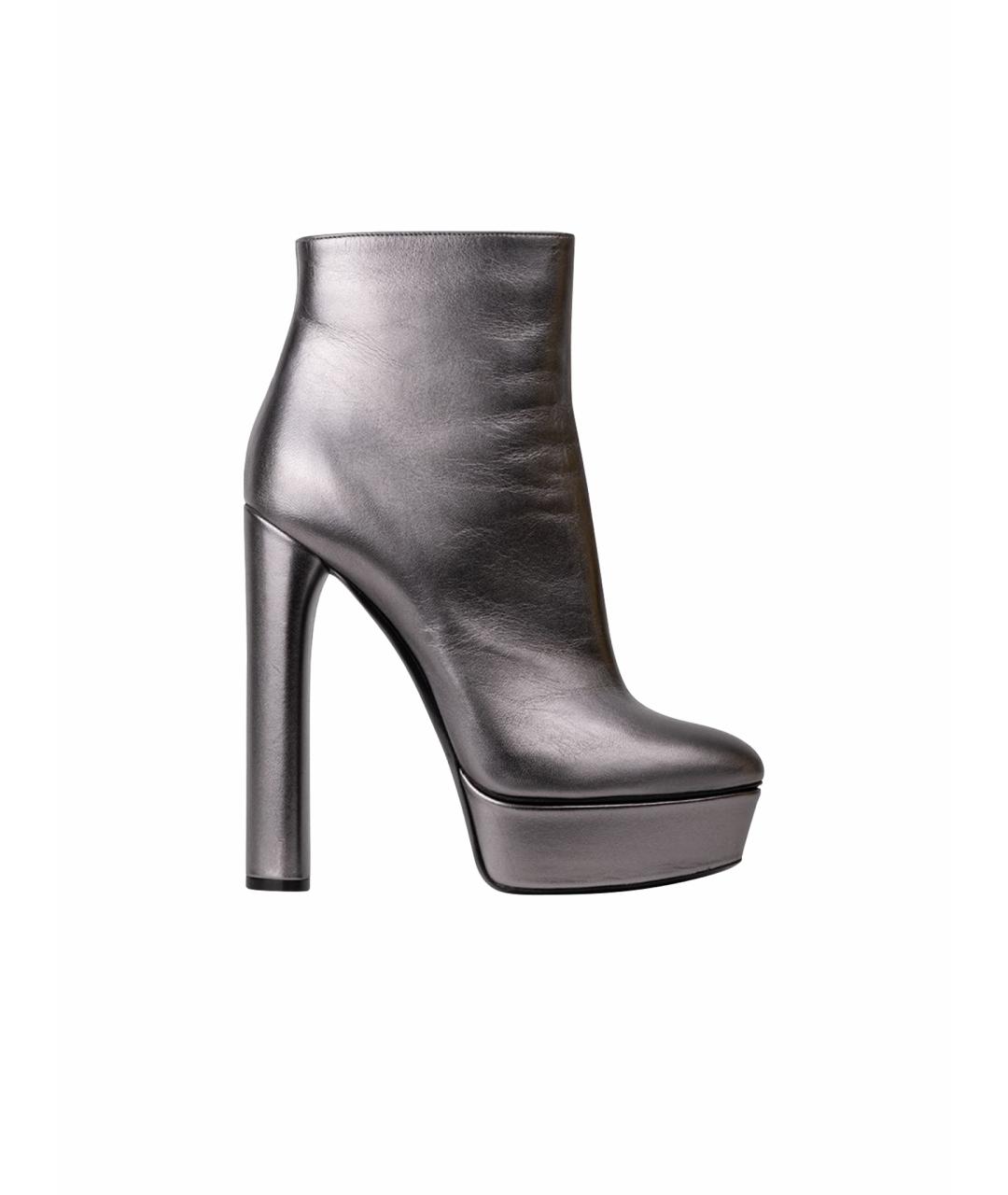 CASADEI Серебряные кожаные ботильоны, фото 1