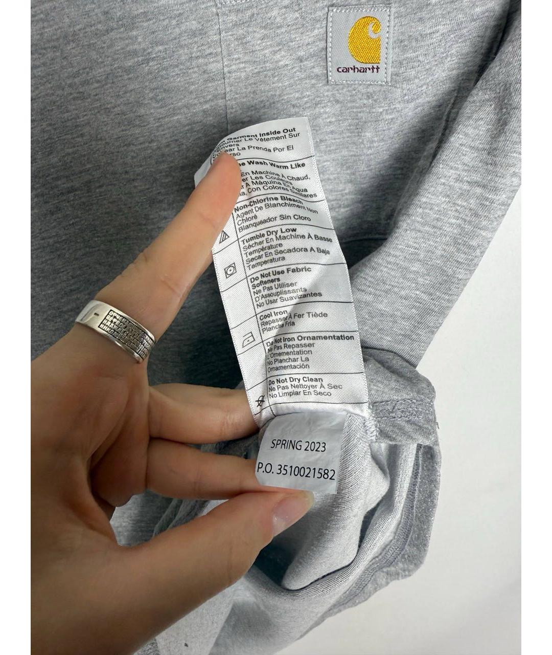 CARHARTT Серая хлопковая футболка, фото 7