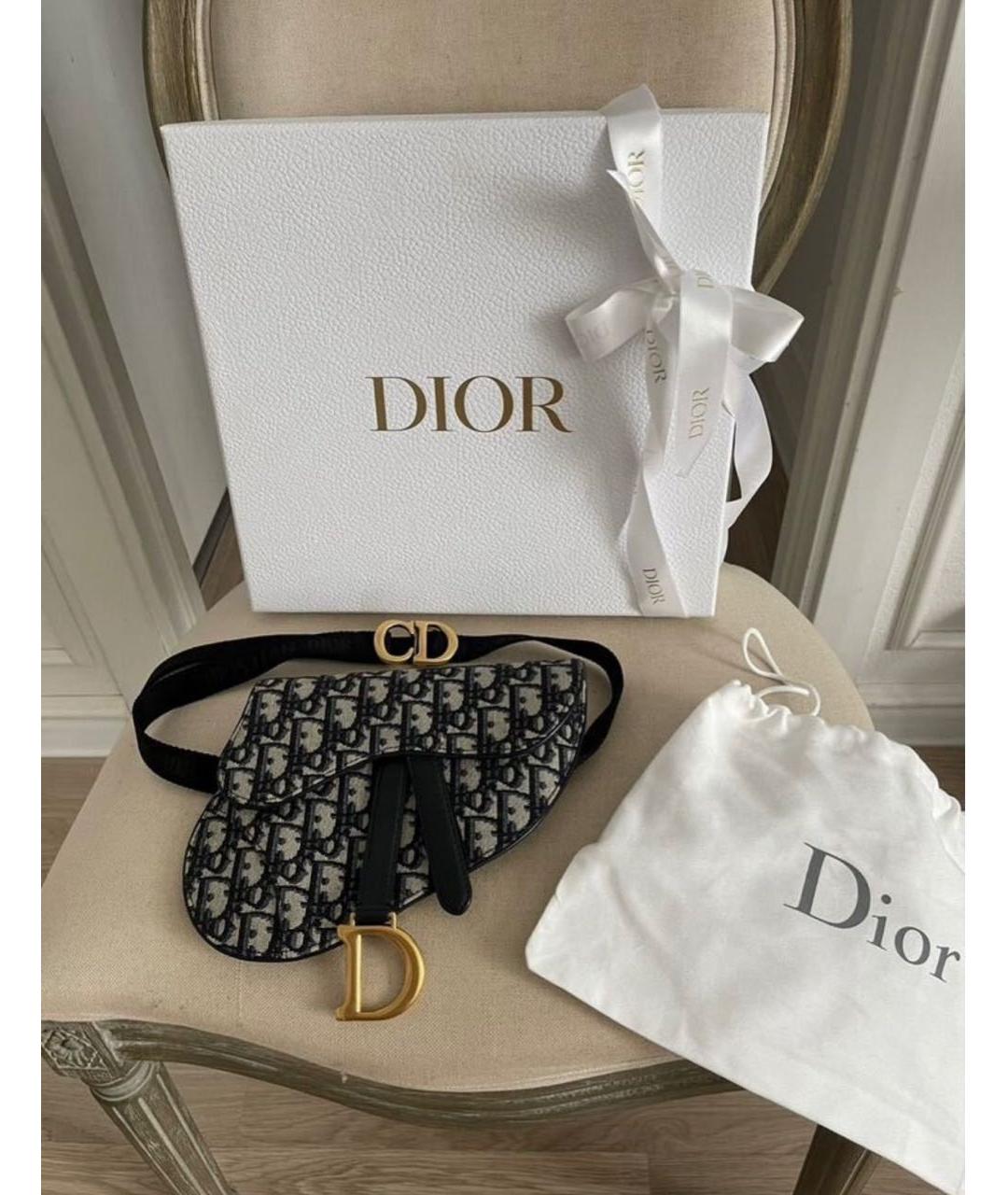 CHRISTIAN DIOR Синяя кожаная поясная сумка, фото 9