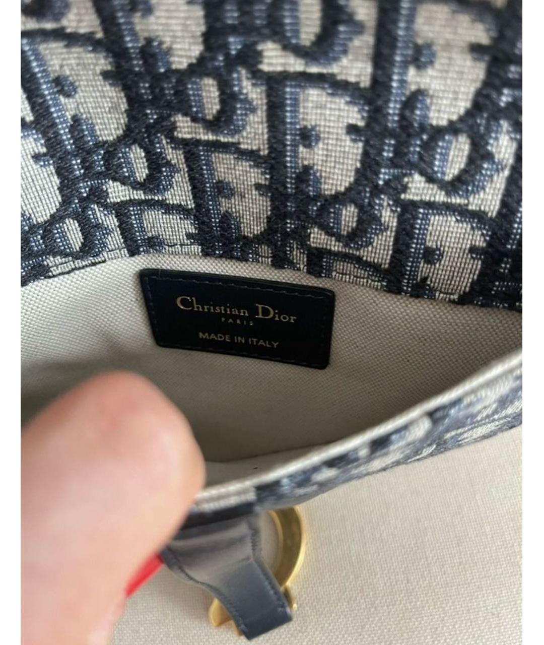CHRISTIAN DIOR Синяя кожаная поясная сумка, фото 8