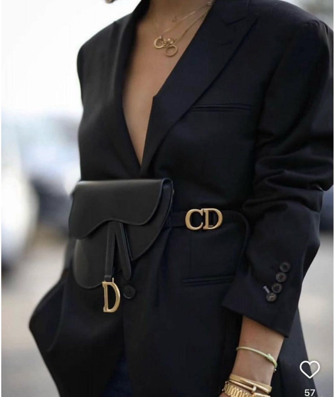 CHRISTIAN DIOR Синяя кожаная поясная сумка, фото 7