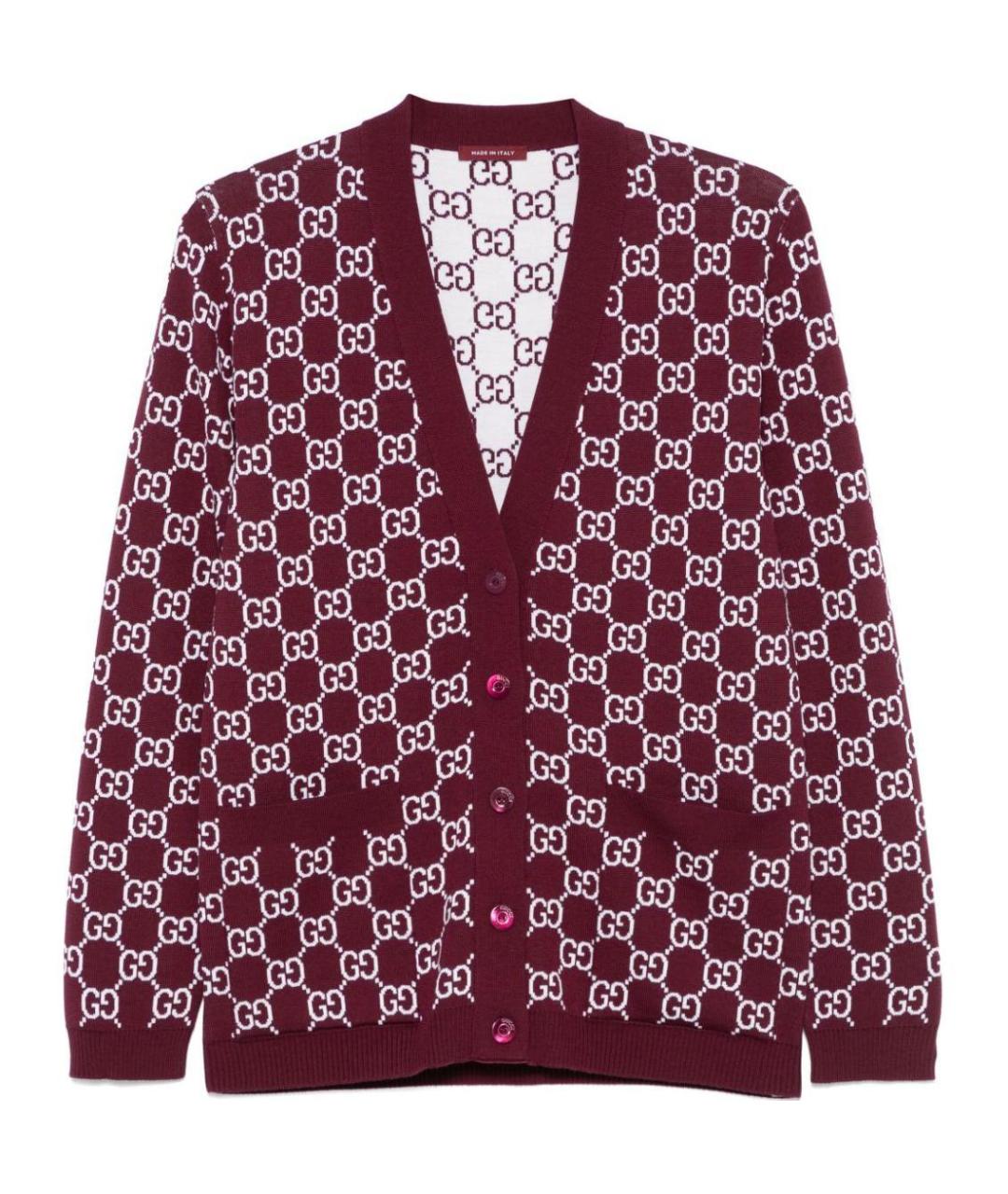 GUCCI Бордовый кардиган, фото 1
