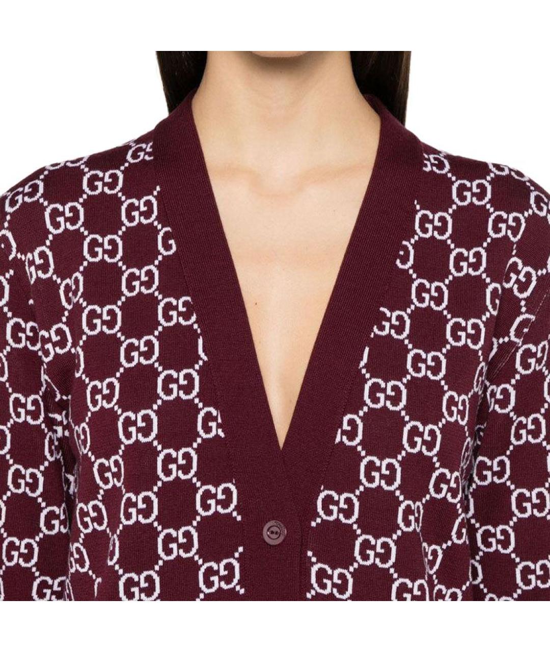 GUCCI Бордовый кардиган, фото 5