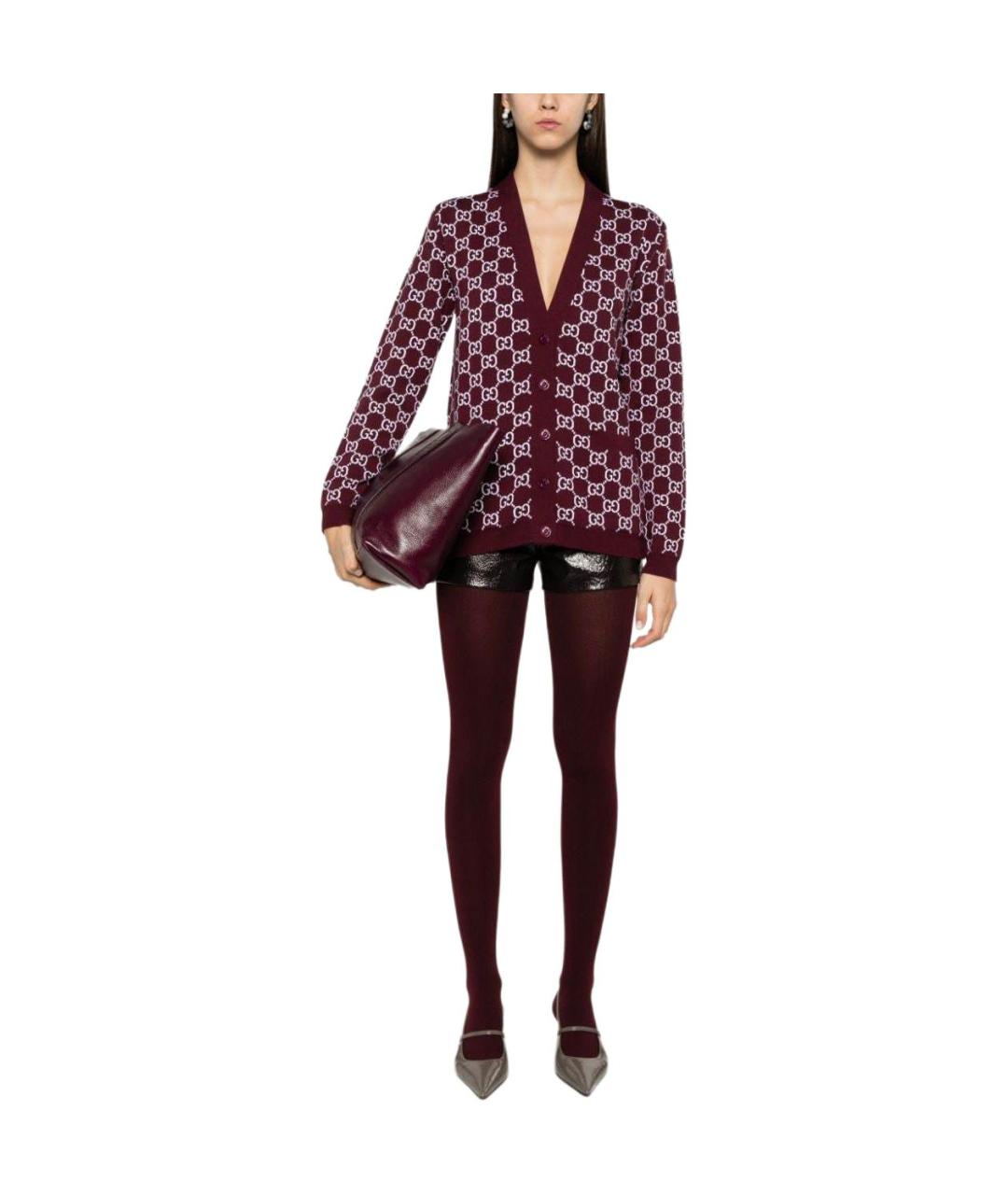 GUCCI Бордовый кардиган, фото 2