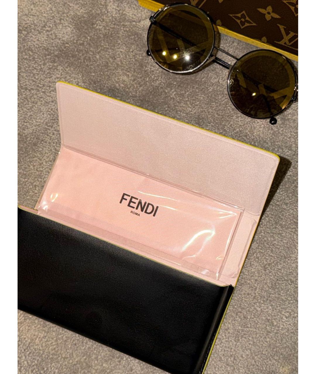 FENDI Черные металлические солнцезащитные очки, фото 6