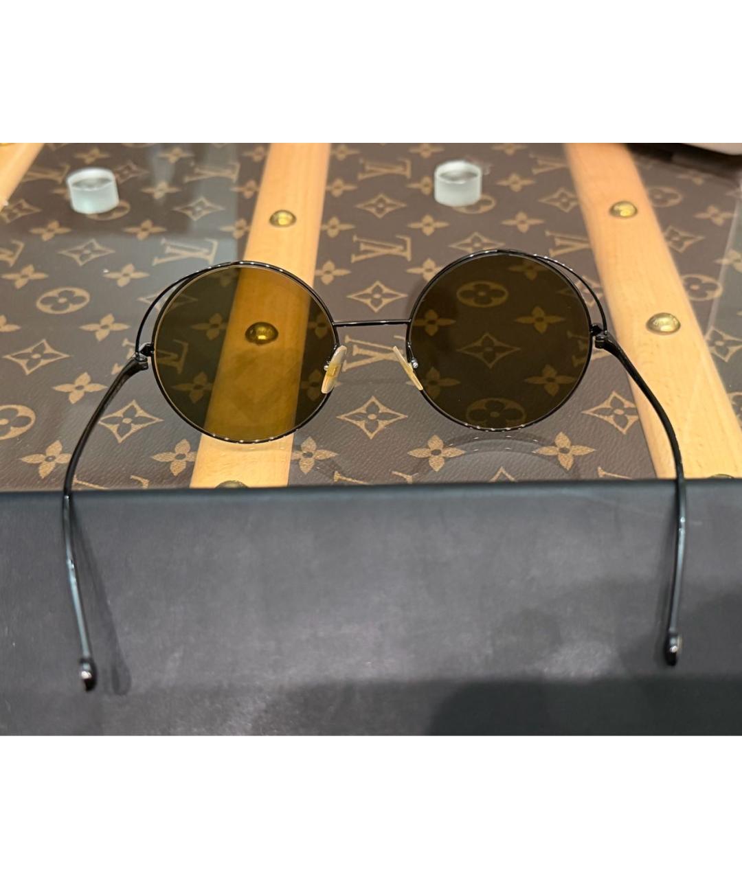 FENDI Черные металлические солнцезащитные очки, фото 4