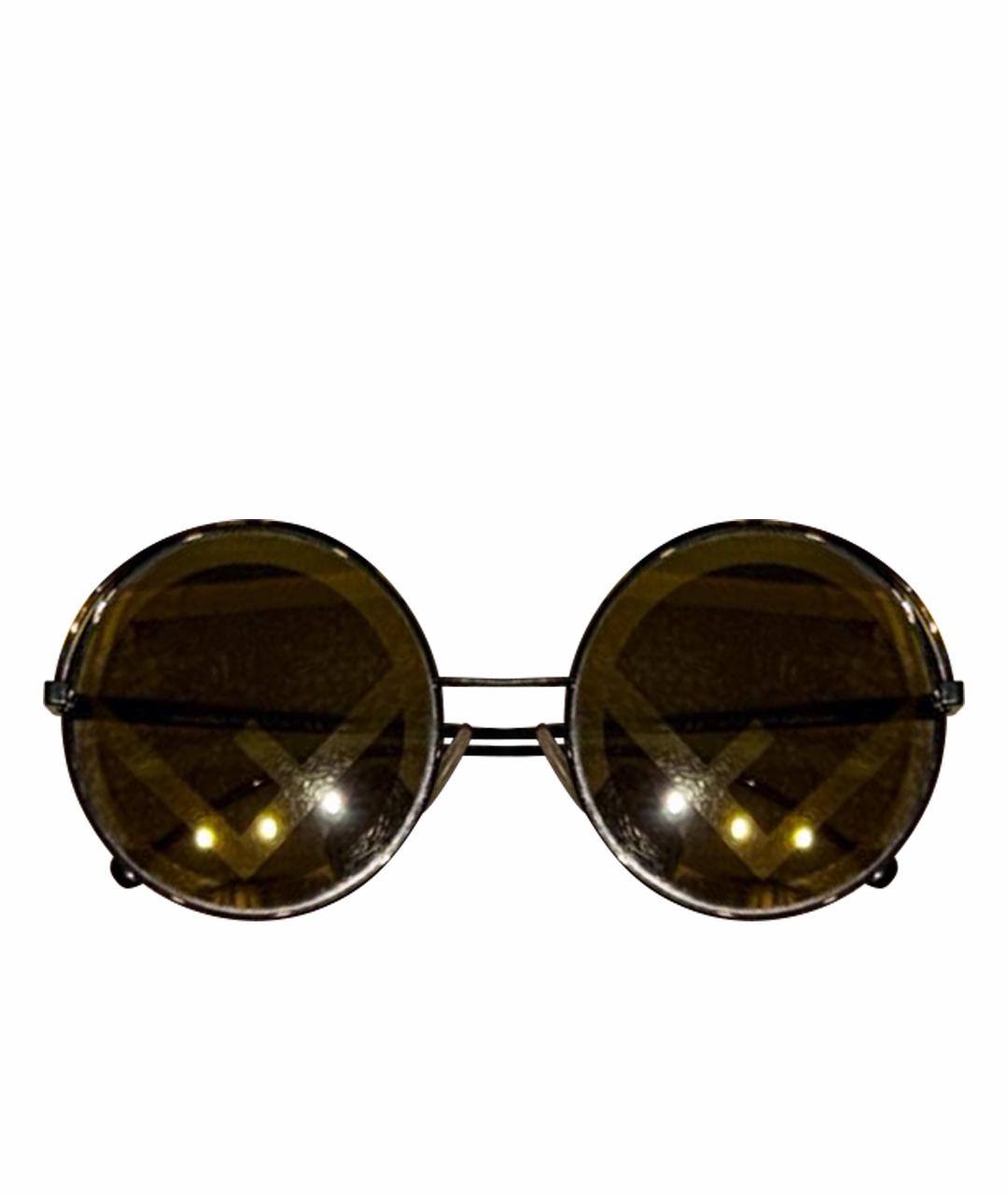 FENDI Черные металлические солнцезащитные очки, фото 1