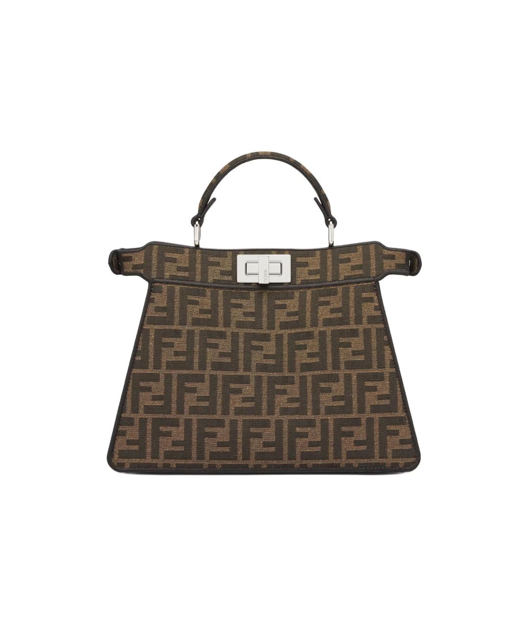 FENDI Коричневая тканевая сумка через плечо, фото 3