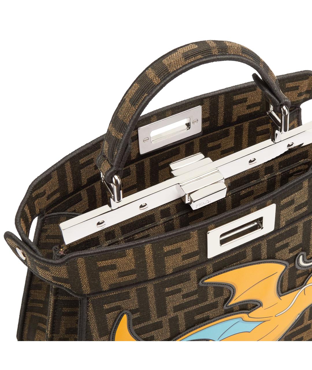 FENDI Коричневая тканевая сумка через плечо, фото 5