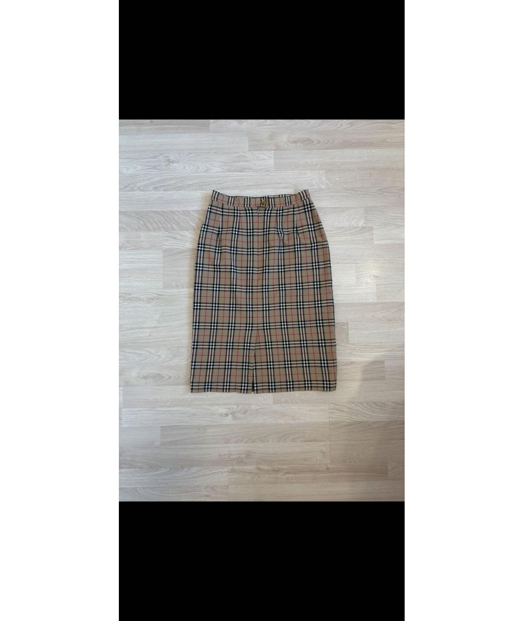 BURBERRY Шерстяная юбка миди, фото 6