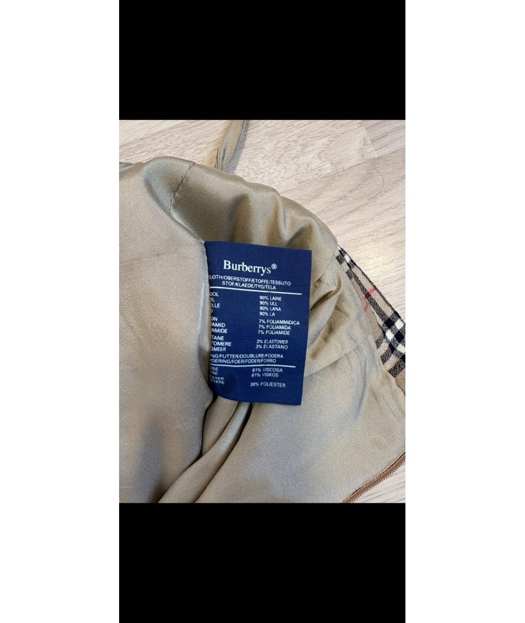 BURBERRY Шерстяная юбка миди, фото 4