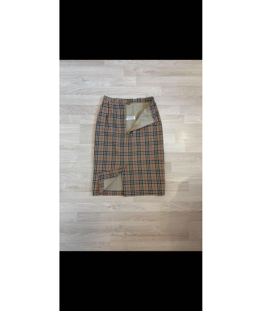 BURBERRY Шерстяная юбка миди, фото 2