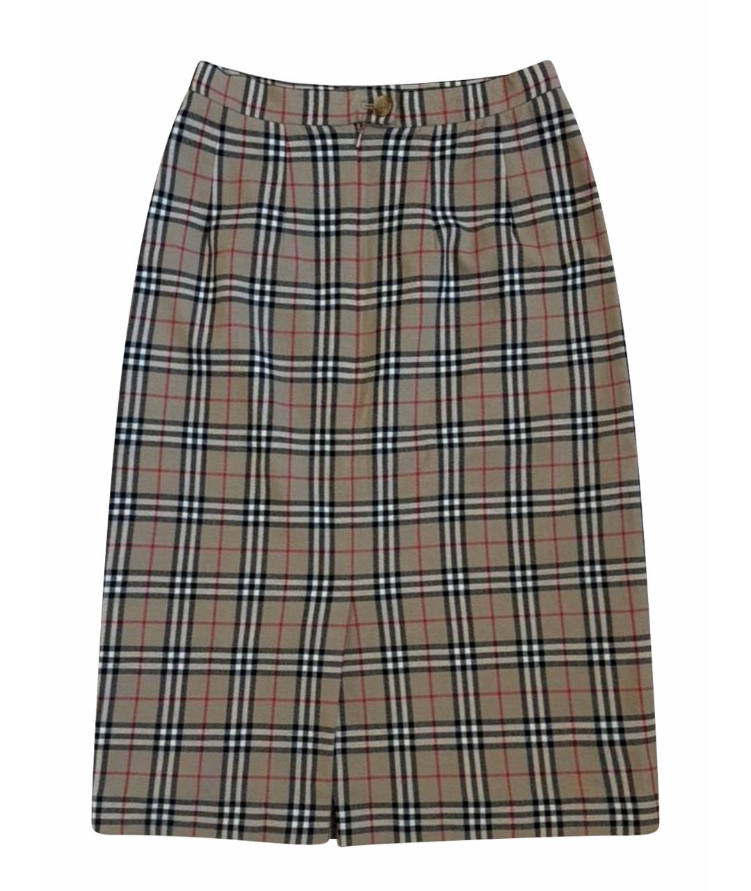 BURBERRY Шерстяная юбка миди, фото 1