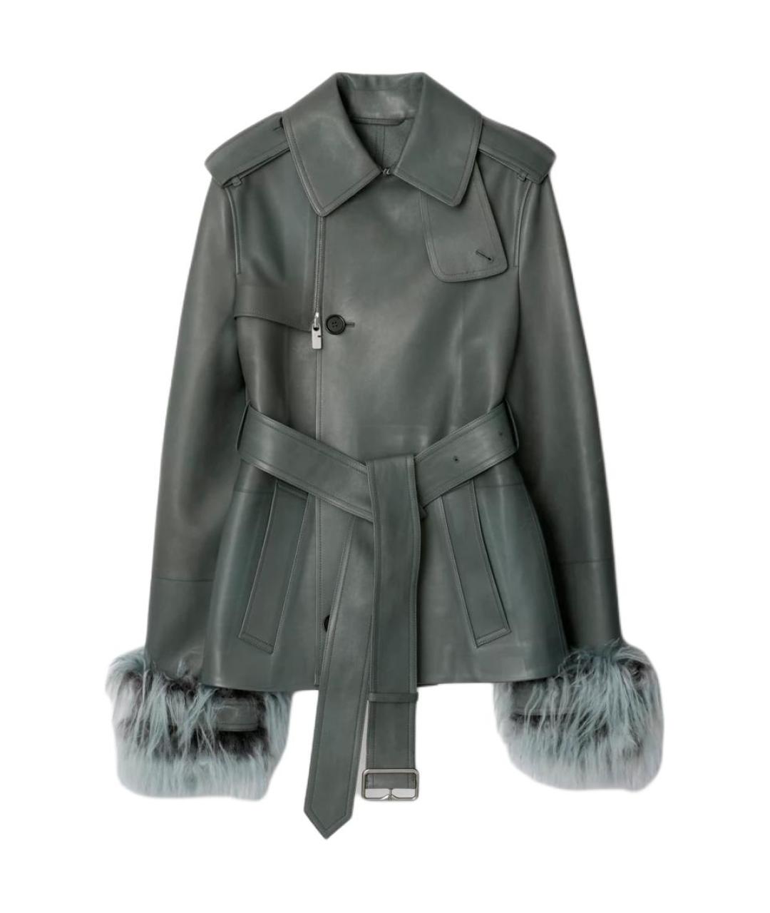 BURBERRY Черная кожаная куртка, фото 1