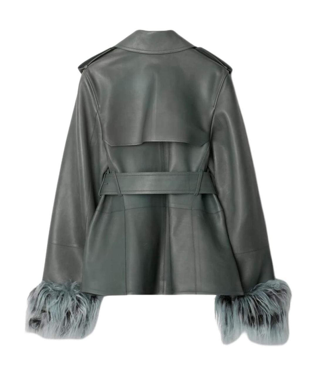 BURBERRY Черная кожаная куртка, фото 2