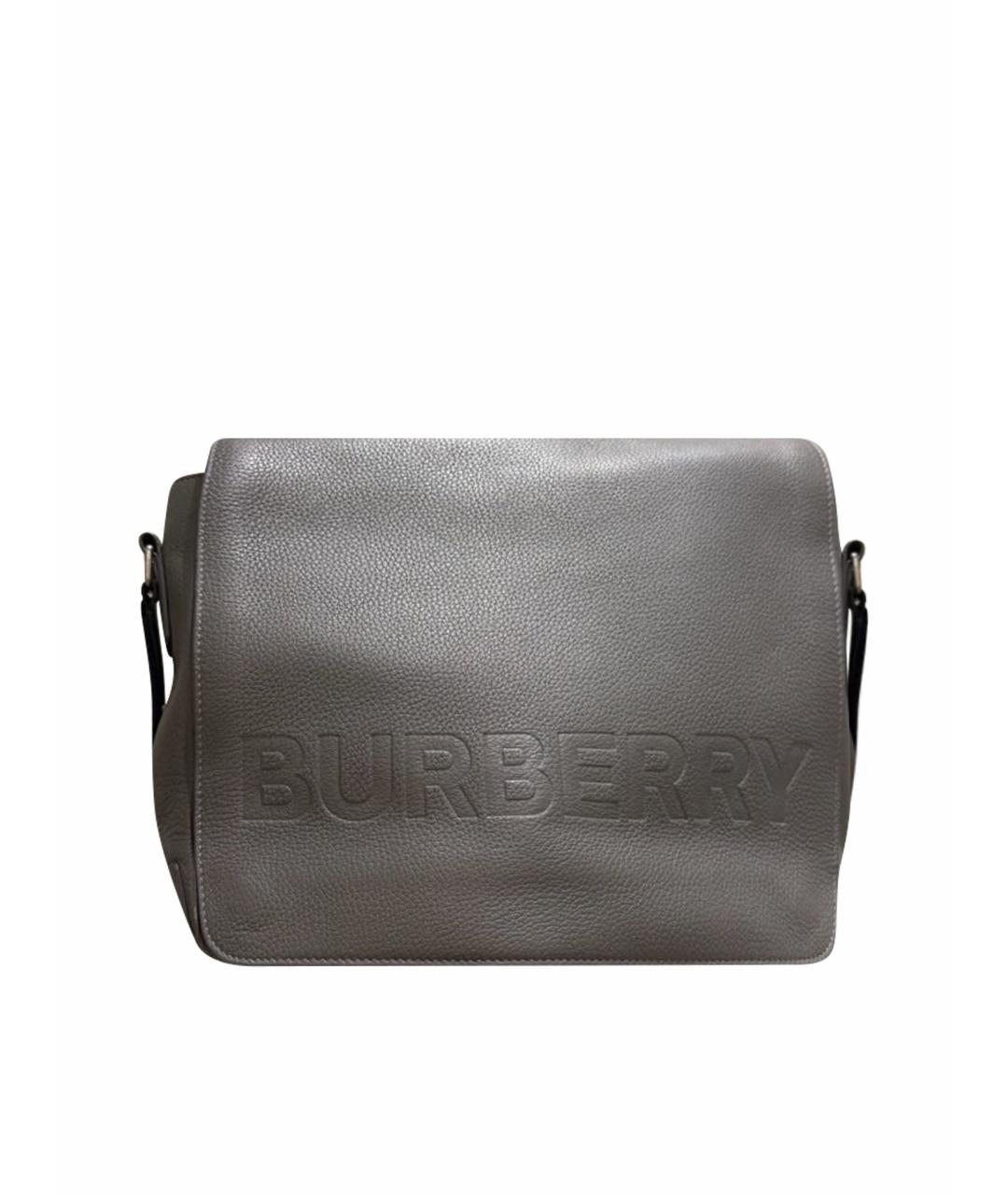 BURBERRY Серая кожаная сумка на плечо, фото 1
