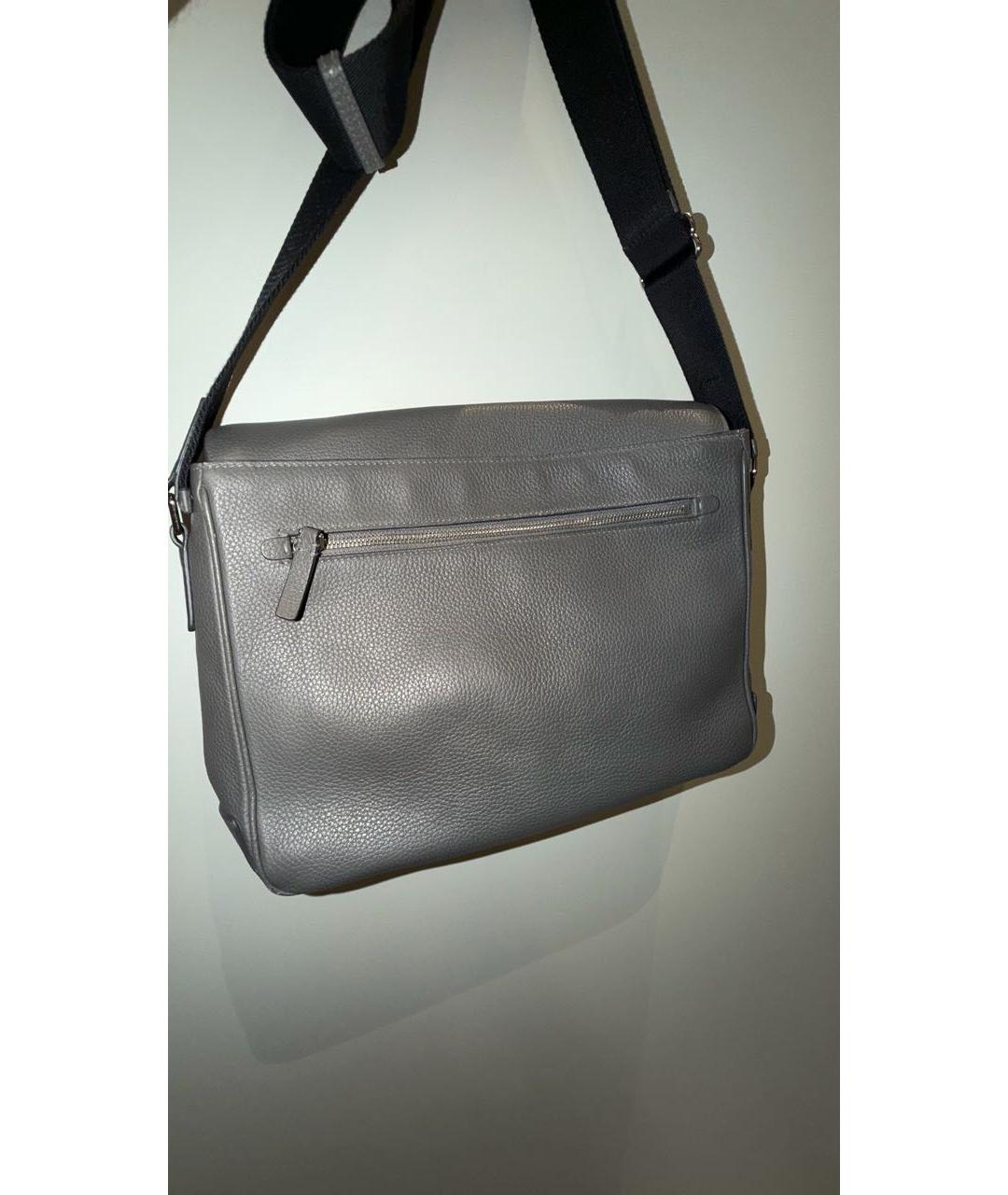 BURBERRY Серая кожаная сумка на плечо, фото 3