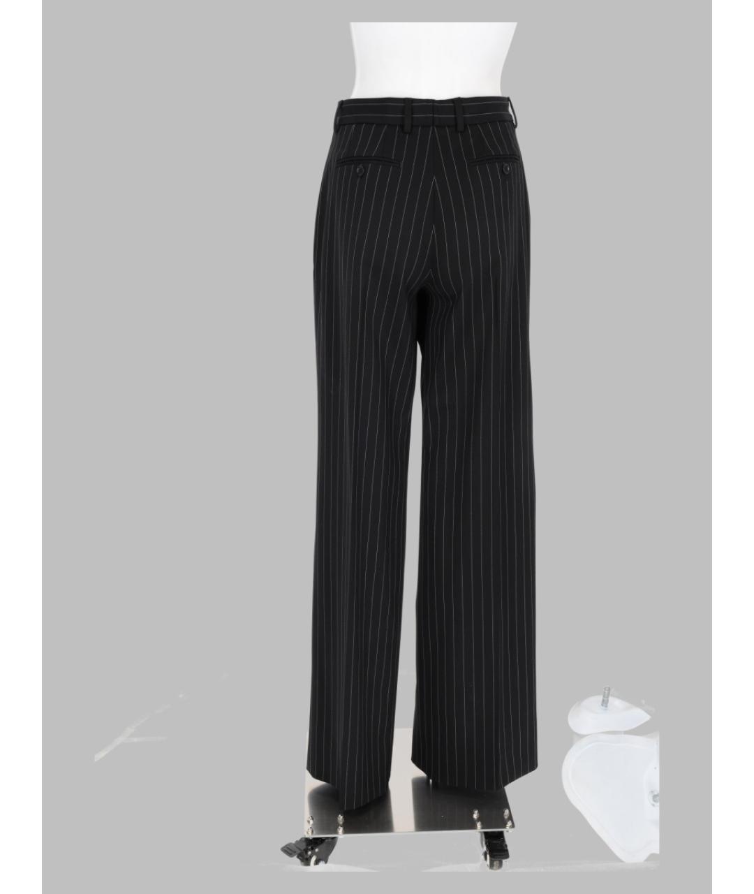 DOLCE&GABBANA Черные шерстяные прямые брюки, фото 2
