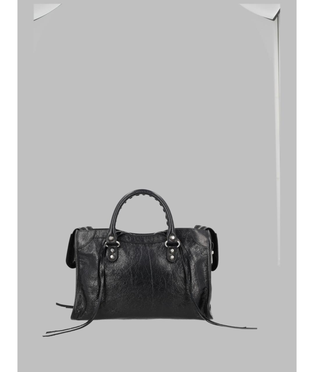 BALENCIAGA Черная кожаная сумка тоут, фото 2