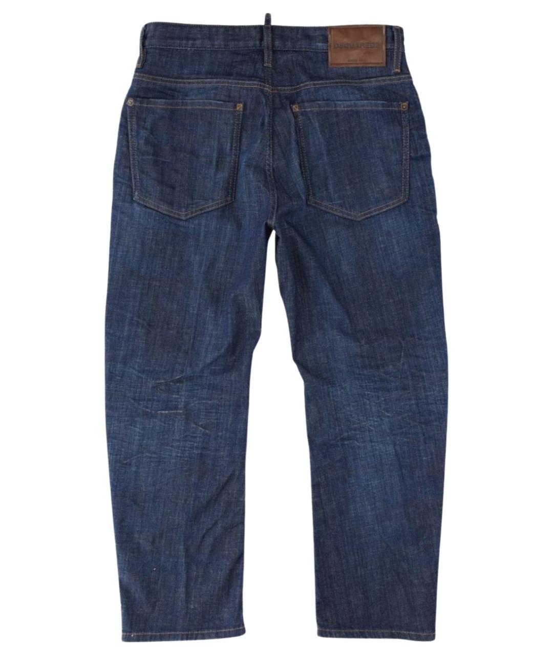 DSQUARED2 Синие хлопковые прямые джинсы, фото 2