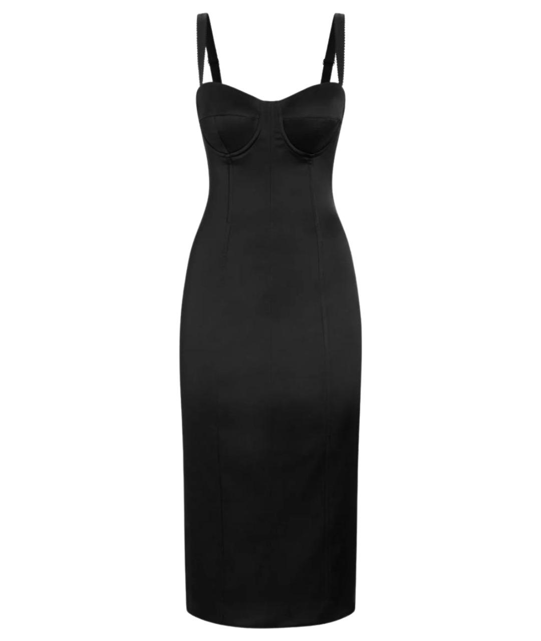 DOLCE&GABBANA Черное ацетатное коктейльное платье, фото 1