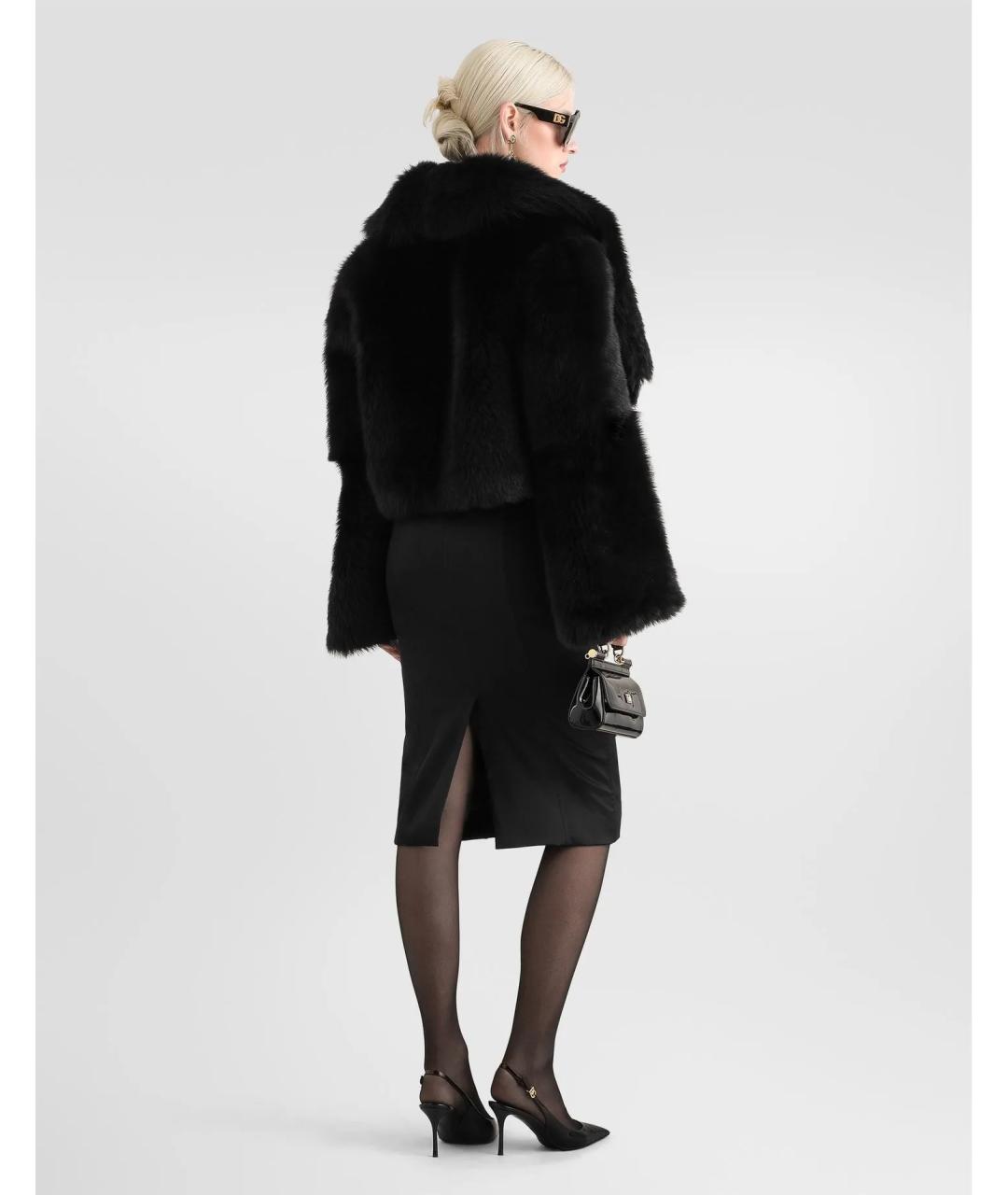 DOLCE&GABBANA Черное ацетатное коктейльное платье, фото 3