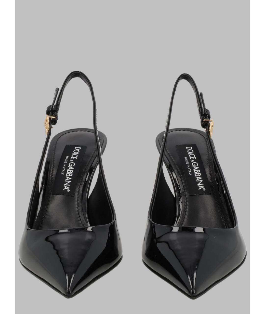 DOLCE&GABBANA Черные кожаные туфли, фото 2