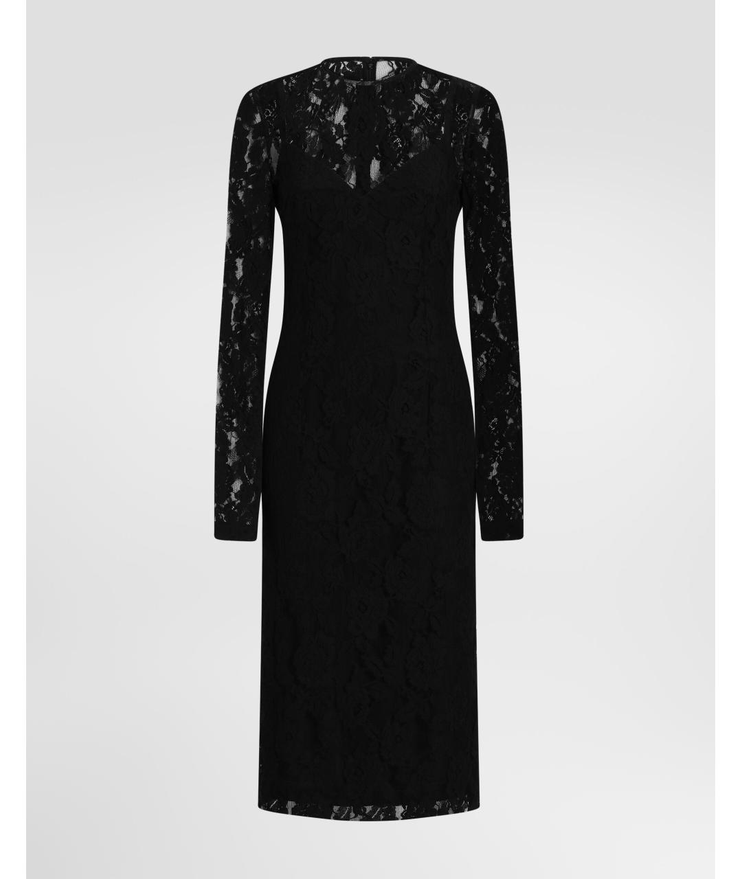 DOLCE&GABBANA Черное хлопковое вечернее платье, фото 5