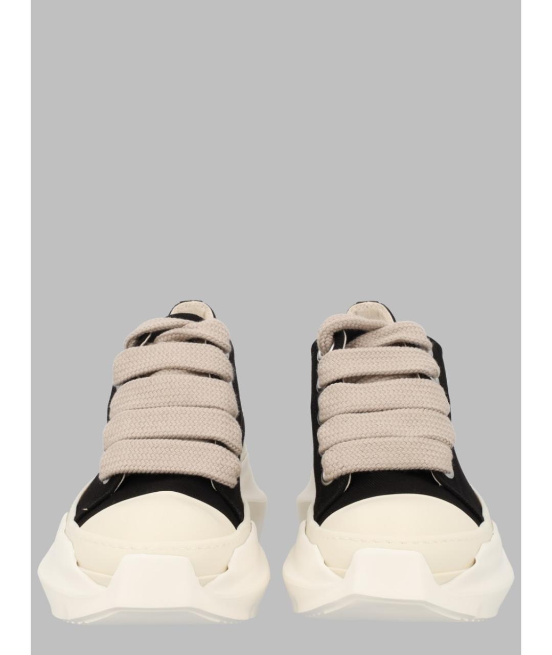RICK OWENS DRKSHDW Черные текстильные низкие кроссовки / кеды, фото 2