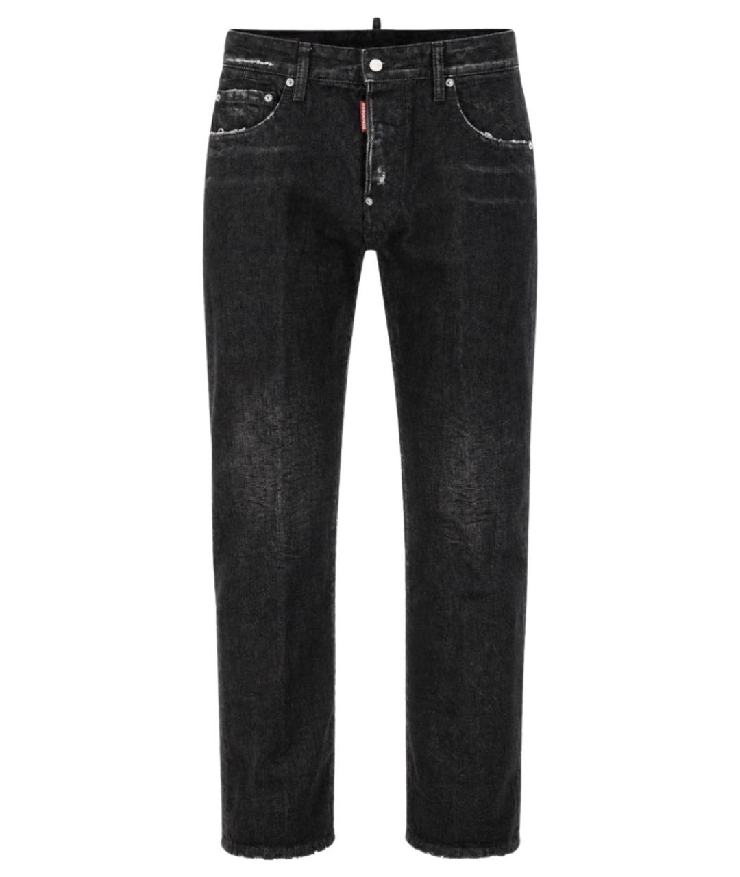 DSQUARED2 Черные хлопко-эластановые прямые джинсы, фото 1