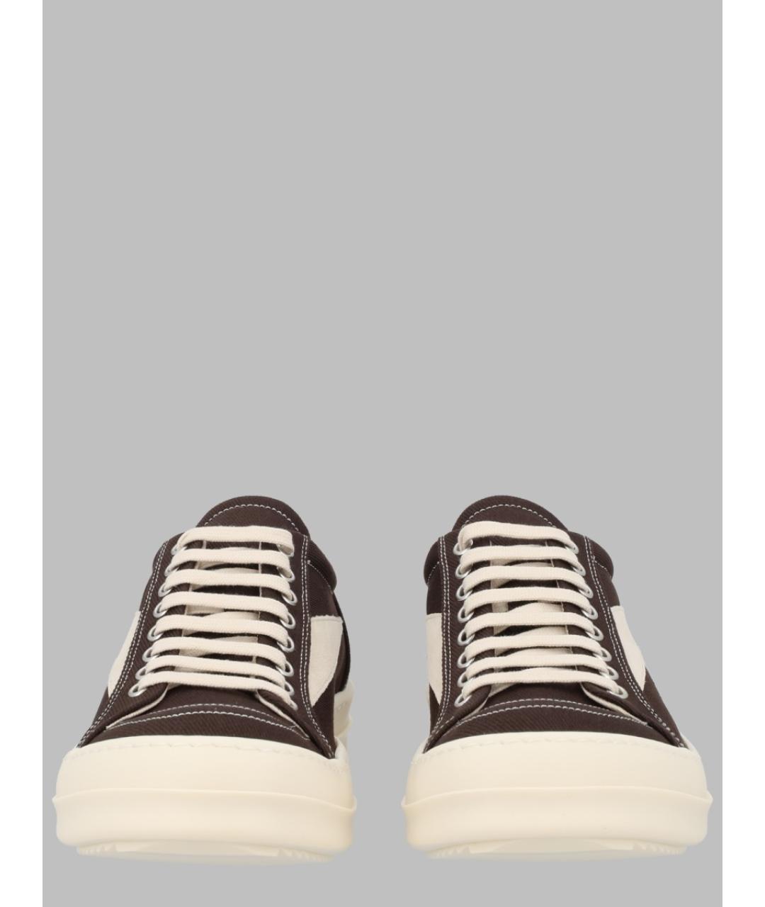 RICK OWENS DRKSHDW Серые текстильные низкие кроссовки / кеды, фото 2