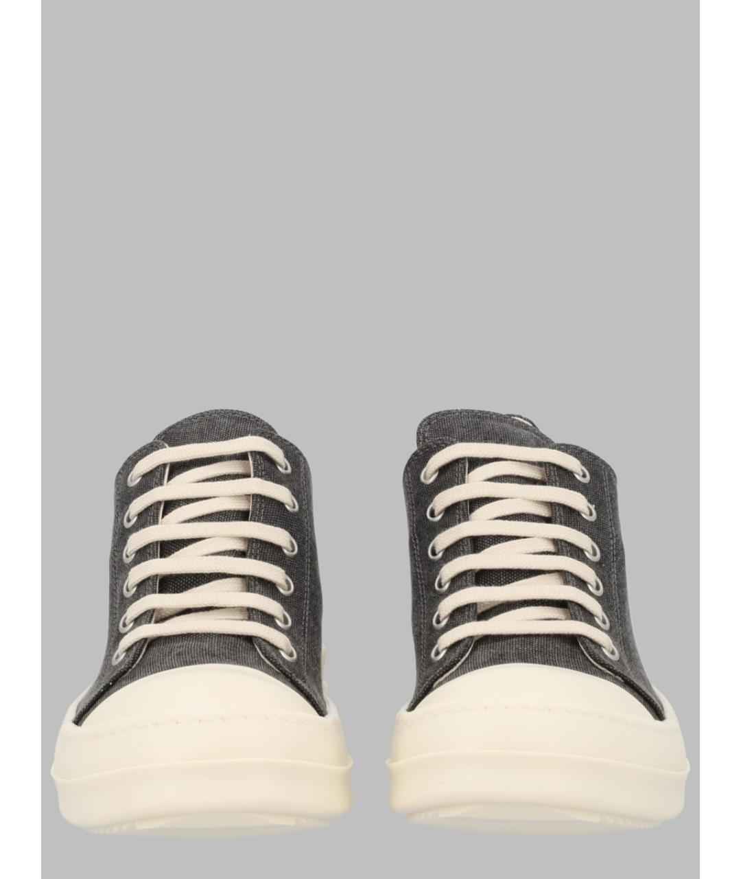 RICK OWENS DRKSHDW Серые текстильные кеды, фото 2