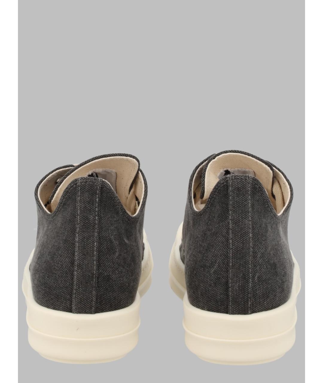 RICK OWENS DRKSHDW Серые текстильные кеды, фото 3