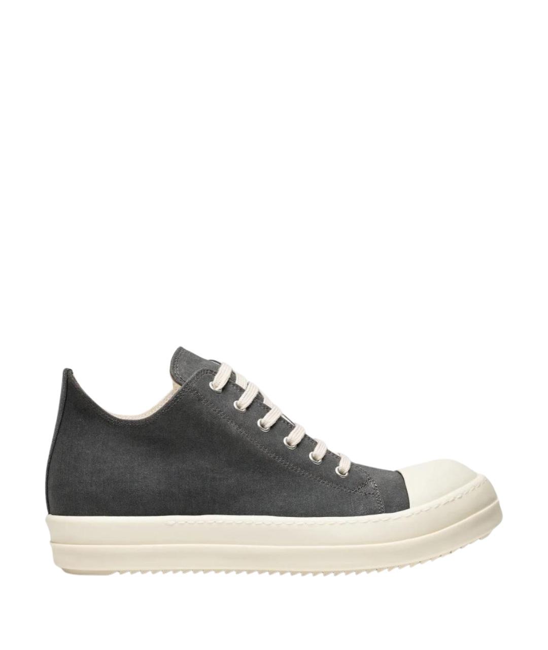 RICK OWENS DRKSHDW Серые текстильные кеды, фото 1