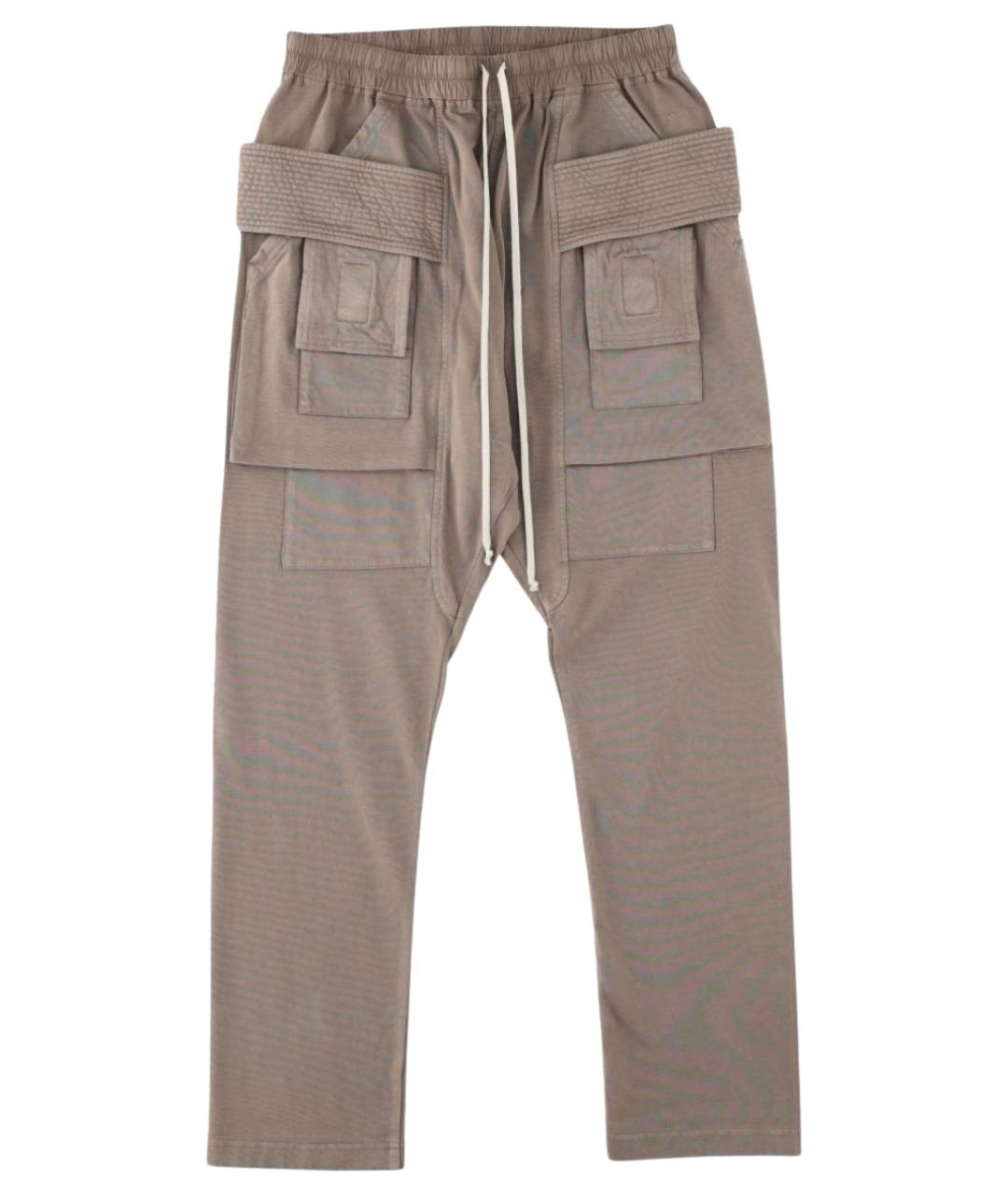 RICK OWENS DRKSHDW Серые хлопковые повседневные брюки, фото 1