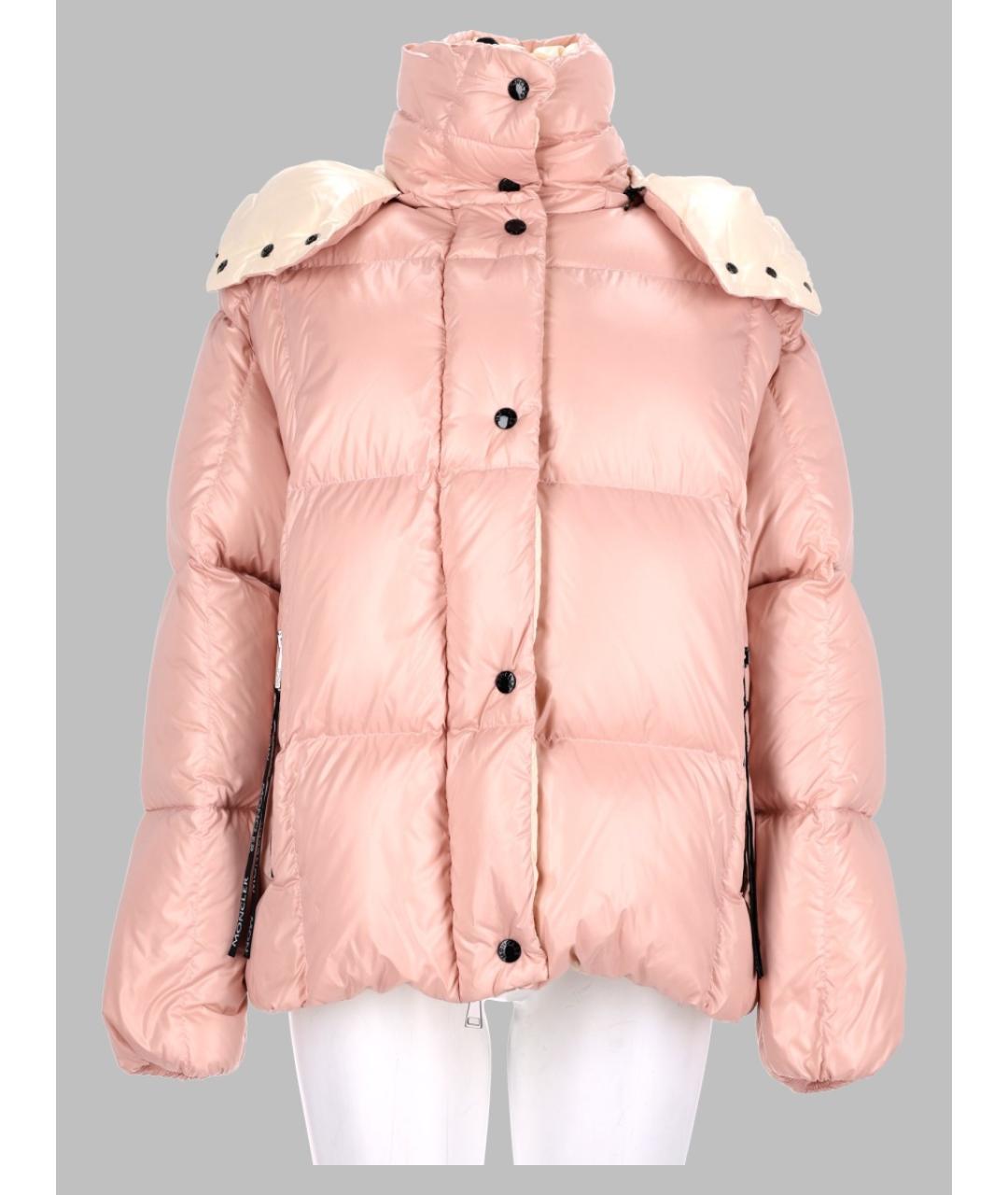 MONCLER Розовый полиамидовый пуховик, фото 3