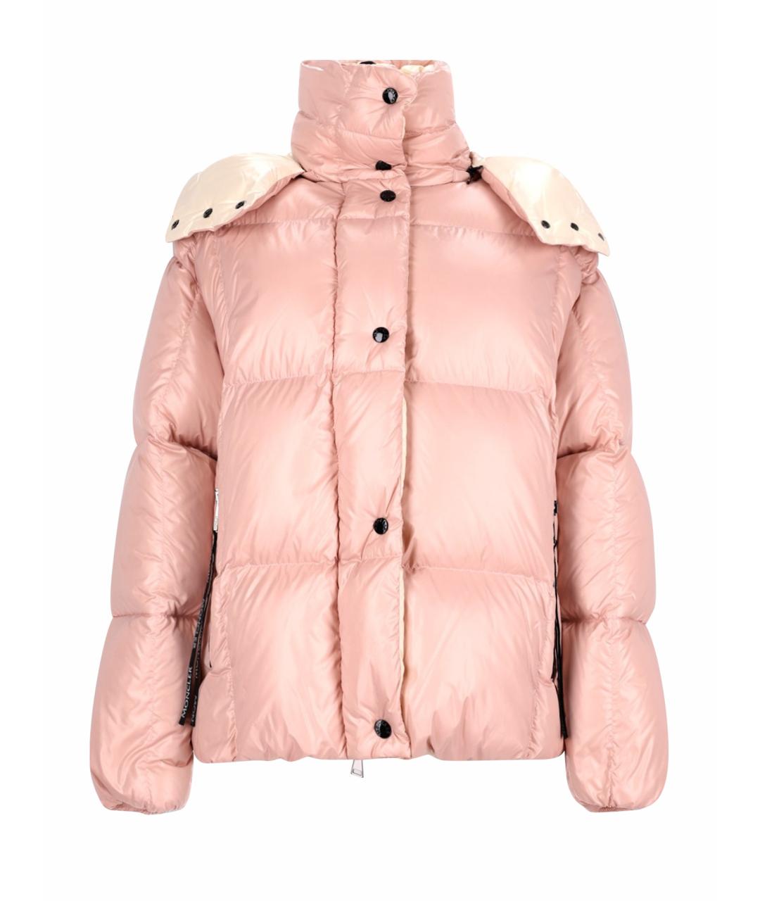 MONCLER Розовый полиамидовый пуховик, фото 1