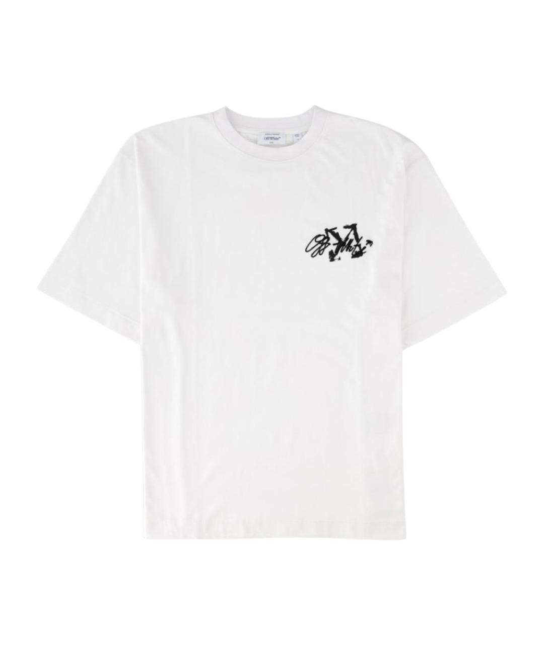 OFF-WHITE Белая хлопковая футболка, фото 1
