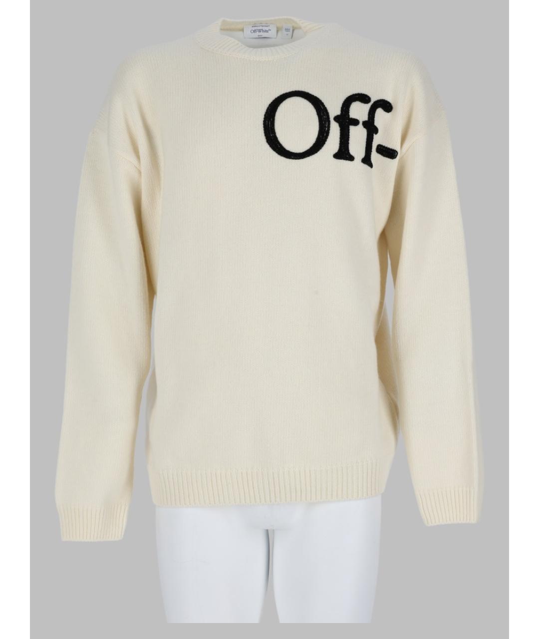 OFF-WHITE Белый шерстяной джемпер / свитер, фото 3