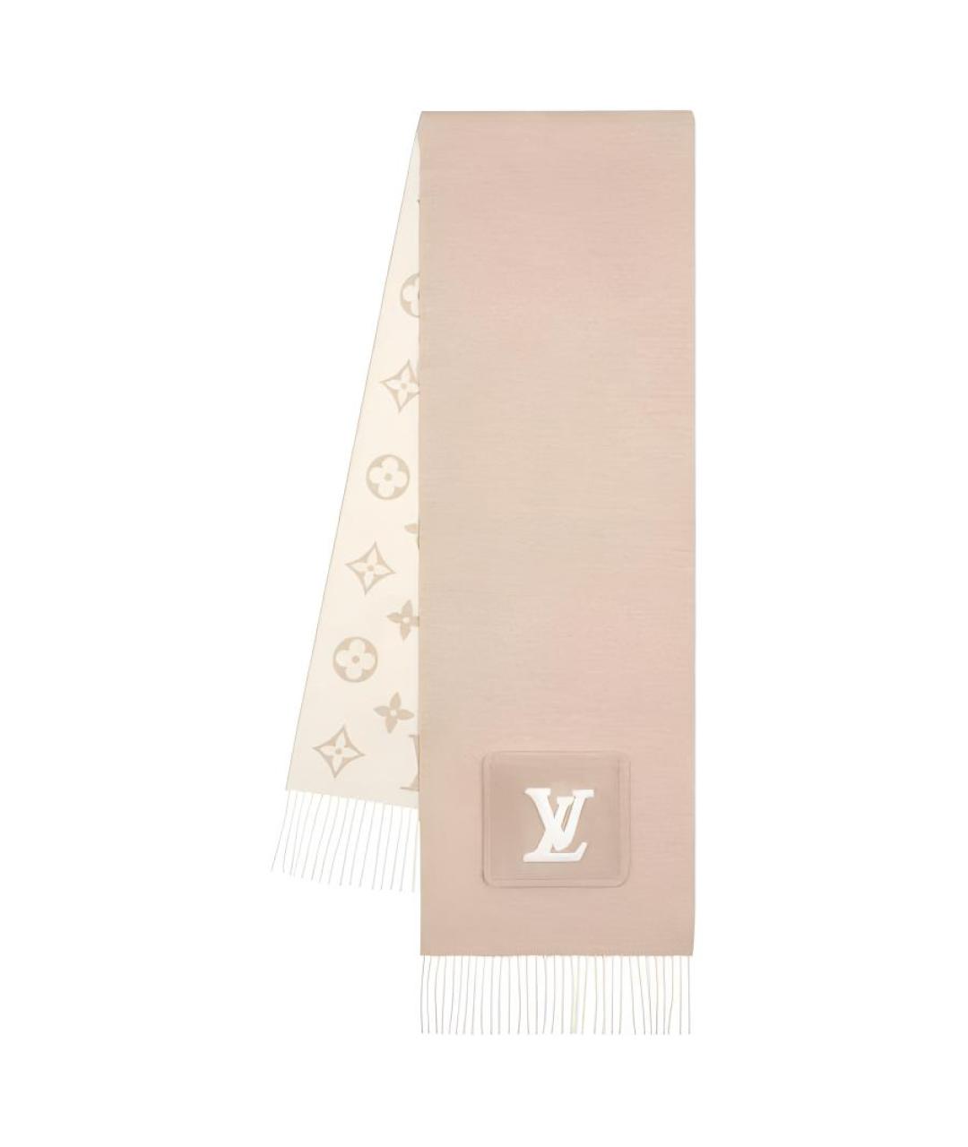 LOUIS VUITTON Бежевый кашемировый шарф, фото 2