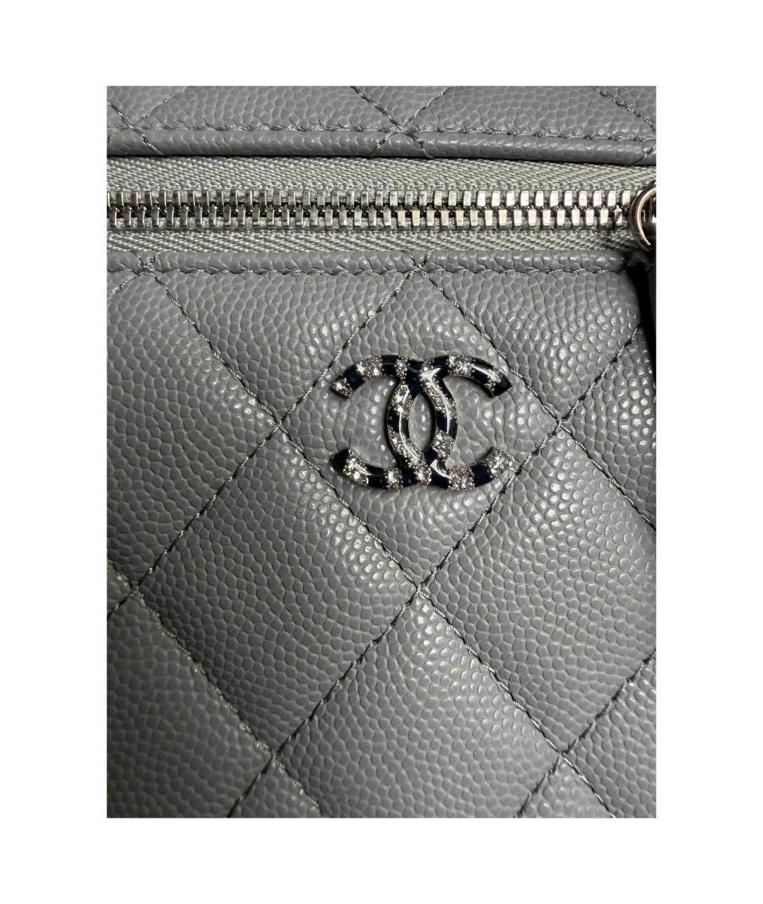 CHANEL Серая кожаная сумка через плечо, фото 4