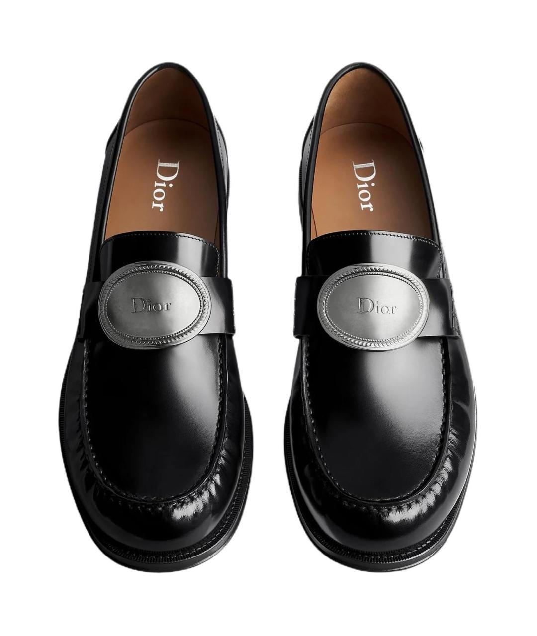 CHRISTIAN DIOR Черные кожаные лоферы, фото 3