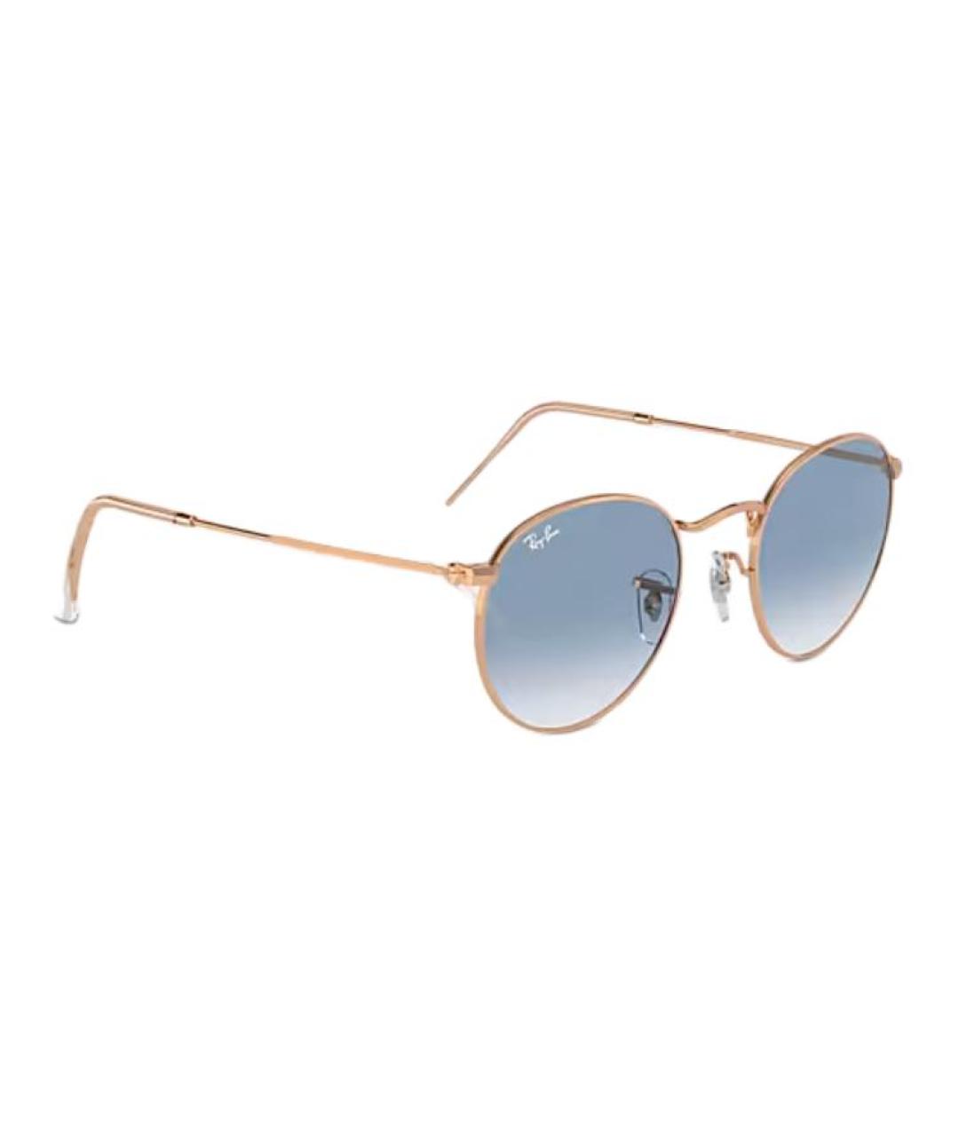 RAY BAN Золотые металлические солнцезащитные очки, фото 3