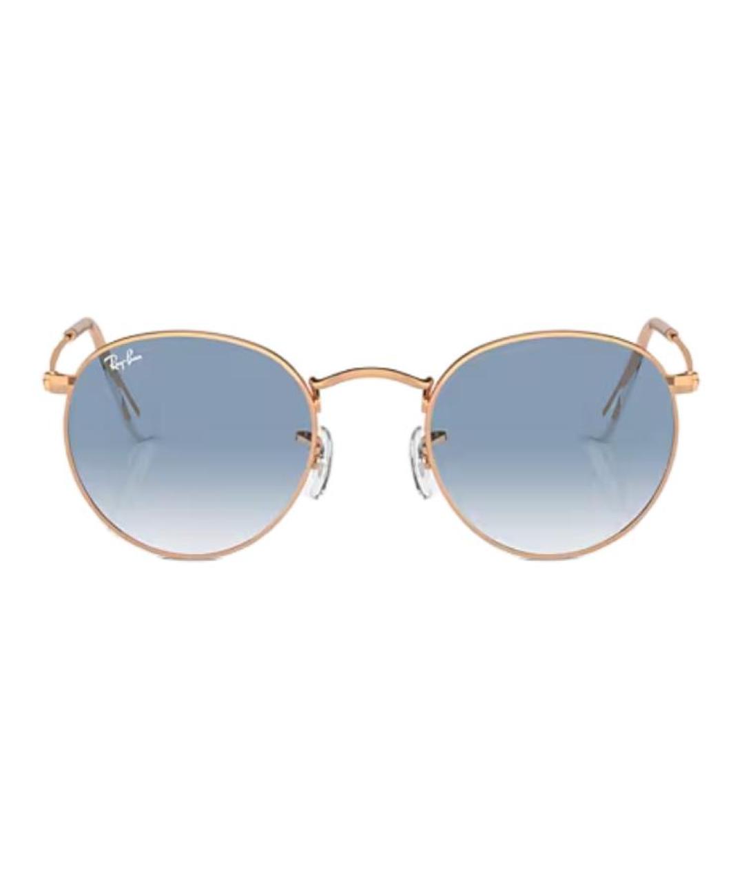 RAY BAN Золотые металлические солнцезащитные очки, фото 2