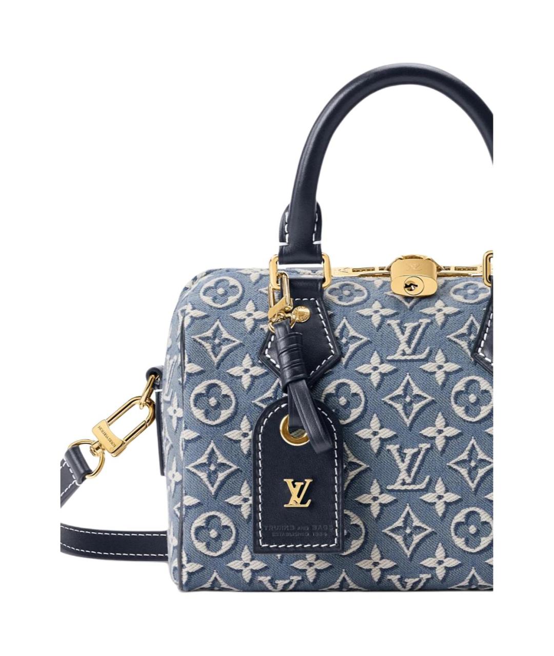 LOUIS VUITTON Синяя сумка через плечо из канвы, фото 3