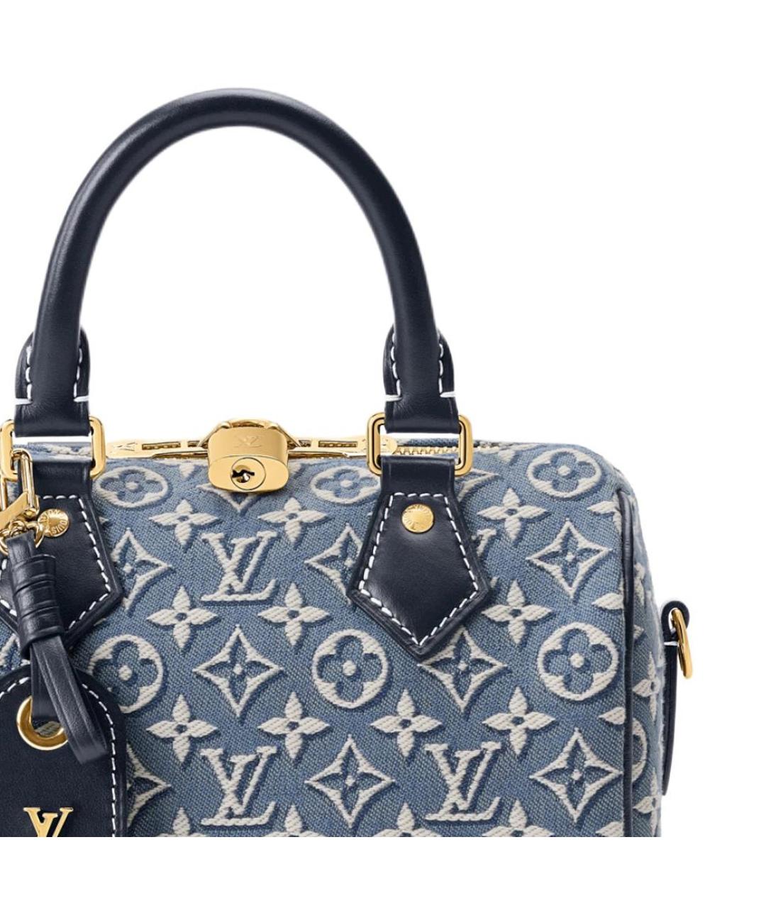 LOUIS VUITTON Синяя сумка через плечо из канвы, фото 4