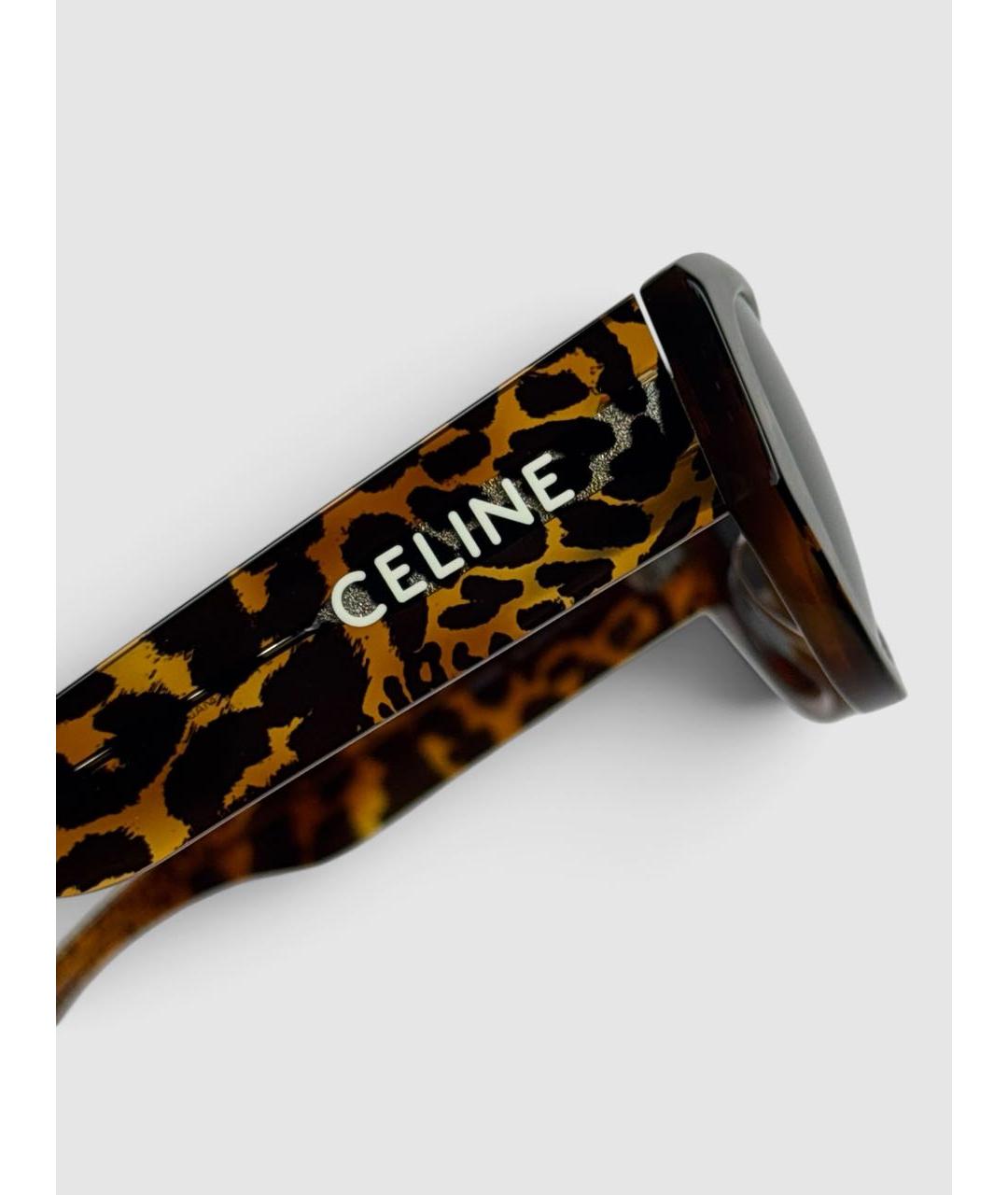 CELINE Коричневые пластиковые солнцезащитные очки, фото 5