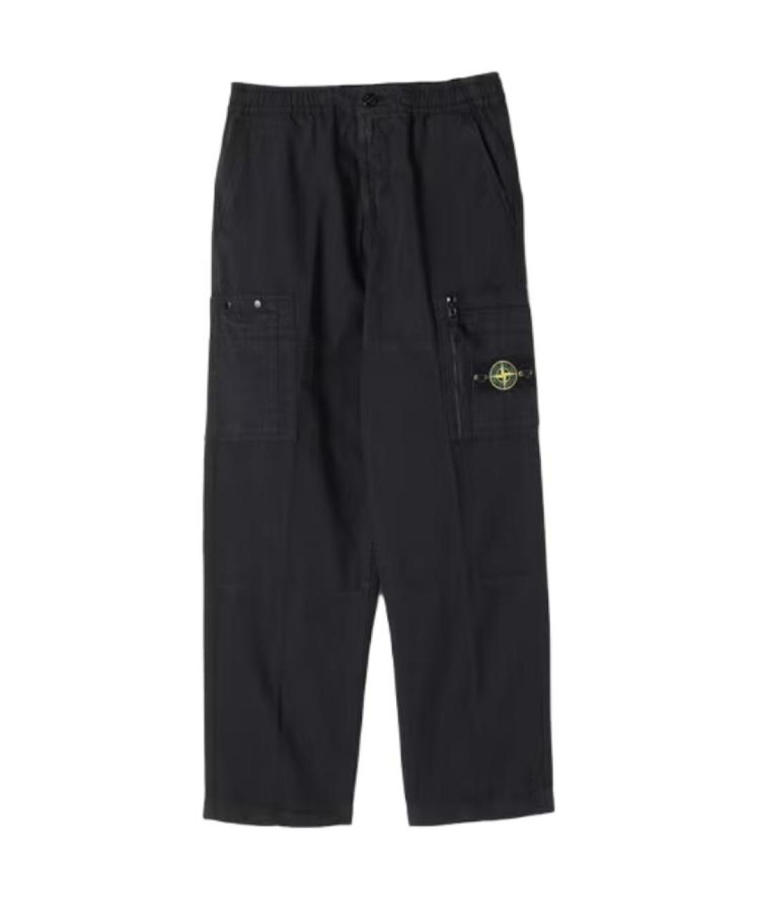 STONE ISLAND Черные брюки чинос, фото 1