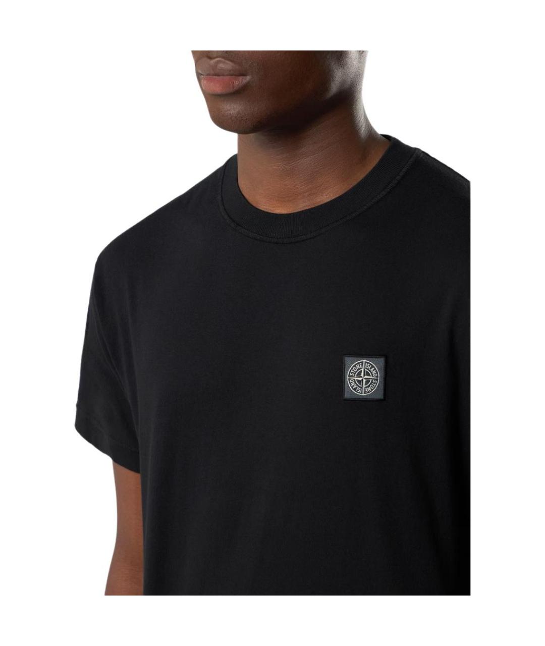 STONE ISLAND Черная футболка, фото 3